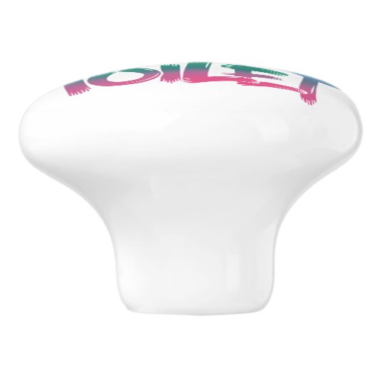 Draag mezelf roze keramische knop (Zijkant)