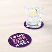 Draag mezelf roze ronde kartonnen onderzetter (Insitu)