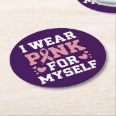 Draag mezelf roze ronde kartonnen onderzetter (Gebogen)
