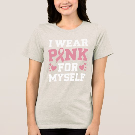 Draag mezelf roze Tri-Blend shirt (Voorkant)