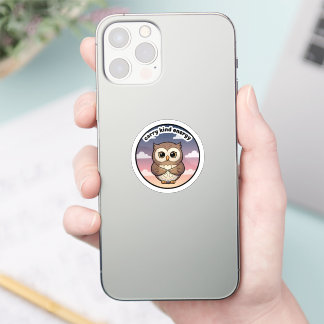 Draag Milde Energie Knuffel Uil Sticker | Esthetis
