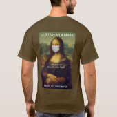 DRAAG NET EEN MASK Mona Lisa T-Shirt (Achterkant)