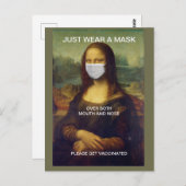 DRAAG NET EEN MASKMONA LISA BRIEFKAART (Voorkant / Achterkant)