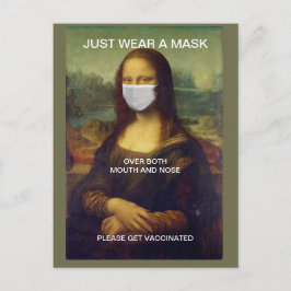 DRAAG NET EEN MASKMONA LISA BRIEFKAART