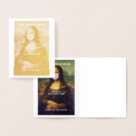 DRAAG NET EEN MASKMONA LISA Gold Foil Kaart