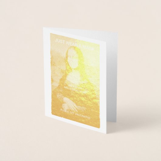 DRAAG NET EEN MASKMONA LISA Gold Foil Kaart (Voorkant)