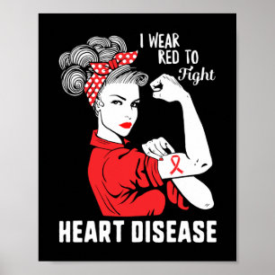 Draag om het bewustzijn van hart- en vaatziekten t poster