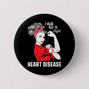 Draag om het bewustzijn van hart- en vaatziekten t ronde button 5,7 cm