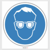 Draag oogbeschermingssymbool etiket m2 sticker (Vel)
