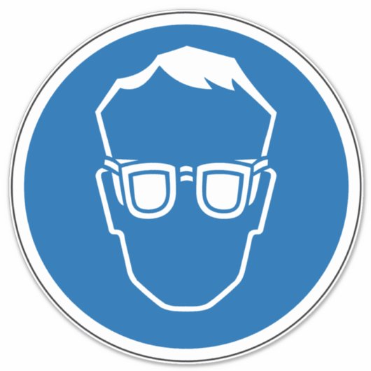 Draag oogbeschermingssymbool etiket m2 sticker (Voorkant)