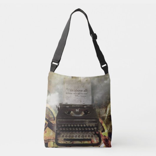 Draag op Steampunk Shakespeare Quote Bag Crossbody Tas (Voorkant)