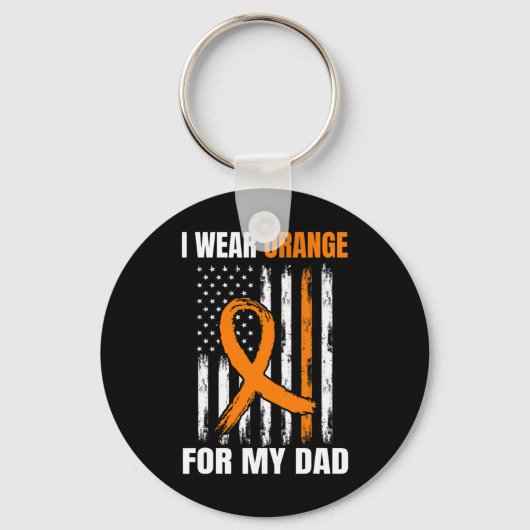Draag Oranje Dad Leukemie Awareness Products Ameri Sleutelhanger (Voorkant)
