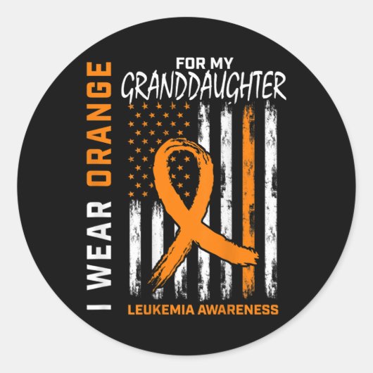 Draag Oranje kleindochter Leukemie Awareness Ameri Ronde Sticker (Voorkant)