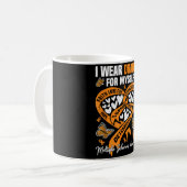 Draag Oranje MS Warrior Multiple Sclerose Koffiemok (Voorkant links)