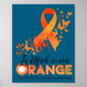 Draag oranje multiple sclerose bewustzijn ms poster