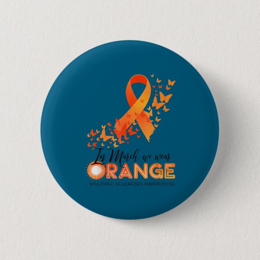 Draag oranje multiple sclerose bewustzijn ms ronde button 5,7 cm (Voorkant)