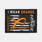 Draag Oranje Vader Vader Leukemie Bewustzijn Ameri Fleece Deken (Voorkant (Horizontaal))