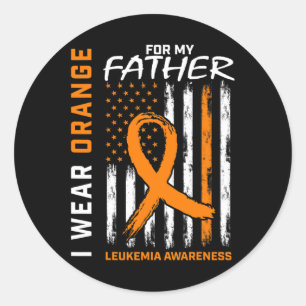 Draag Oranje Vader Vader Leukemie Bewustzijn Ameri Ronde Sticker