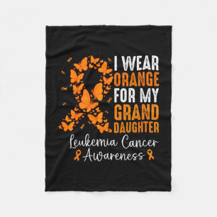Draag oranje voor leukemie kanker bij kleindochter fleece deken