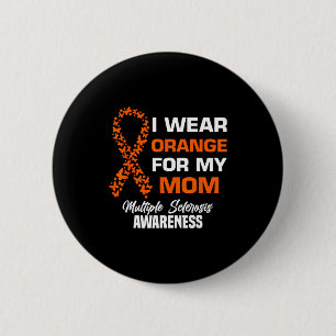 Draag oranje voor moeders met MS multiple sclerose Ronde Button 5,7 Cm