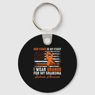 Draag oranje voor oma leukemie bewustwordingsmaand sleutelhanger