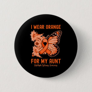 Draag oranje voor tante multiple sclerose bewustzi ronde button 5,7 cm