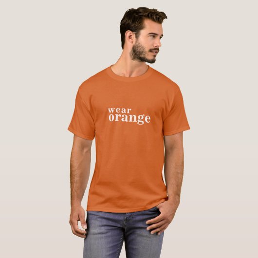 draag oranje #wearorange t-shirt (Voorkant volledig)