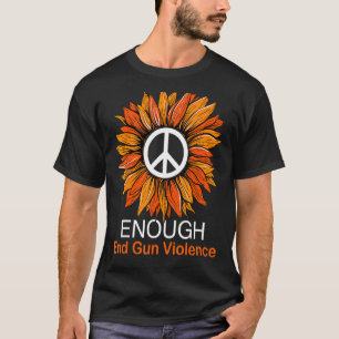 Draag Oranje zonnebloem Voldoende Pistool Violenc T-shirt