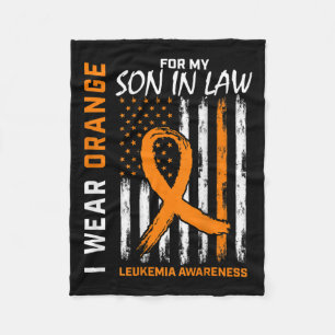 Draag Oranje zoon in de wet leukemie bewustzijn Am Fleece Deken