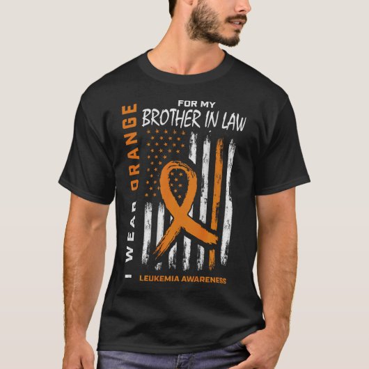 Draag Oranje zwager in de wet Leukemie Bewustzijn  T-shirt (Voorkant)