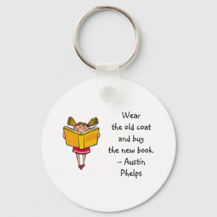 Draag oude munt Koop nieuwe boekencute Girl Readin Sleutelhanger