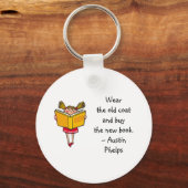 Draag oude munt Koop nieuwe boekencute Girl Readin Sleutelhanger (Voorkant)