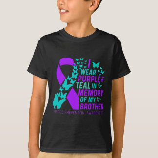 Draag Paars En Turkoois Voor Brother Prevention T-shirt