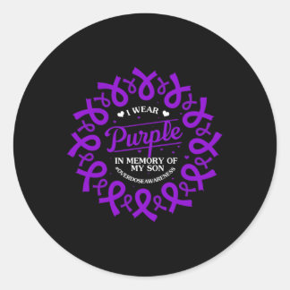 Draag Paars in herinnering brengen van mijn zoon O Ronde Sticker