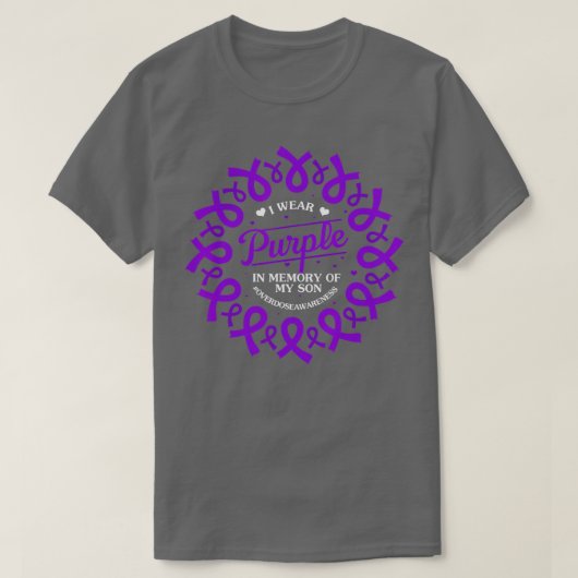 Draag Paars in herinnering brengen van mijn zoon O T-shirt (Design voorkant)
