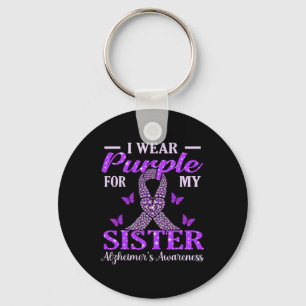 Draag Paars voor zuster Alzheimer Ribbo Sleutelhanger