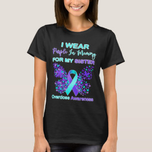 Draag Paarse in het geheugen voor mijn zus overdos T-shirt