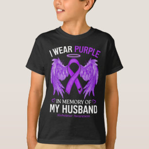 Draag Paarse ter nagedachtenis aan mijn man Alzhei T-shirt
