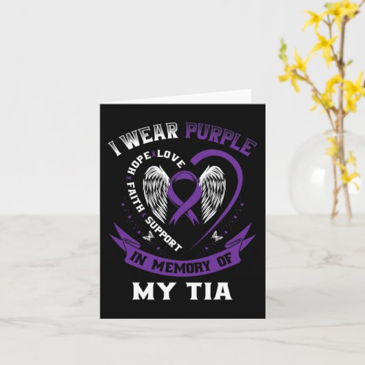 Draag Paarse ter nagedachtenis aan mijn TIA alvlee Kaart (Gele Bloem)