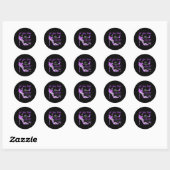 Draag Paarse vlinders Fibromyalgie bewustzijn Ronde Sticker (Vel)