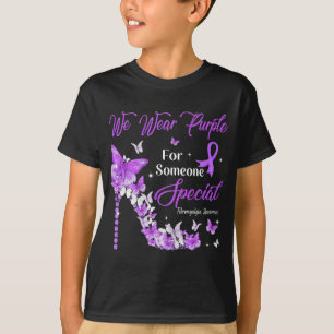Draag Paarse vlinders Fibromyalgie bewustzijn T-shirt