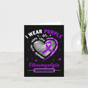 Draag Paarse voor Fibromyalgia Awareness Ribbon 1 Kaart