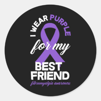 Draag Paarse voor mijn beste vriend fibromyalgia A Ronde Sticker