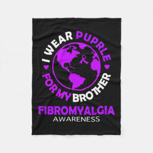 Draag Paarse voor mijn broertje fibromyalgie bewus Fleece Deken