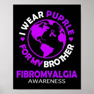 Draag Paarse voor mijn broertje fibromyalgie bewus Poster