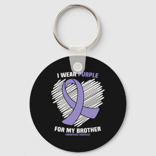 Draag Paarse voor mijn broertje fibromyalgie bewus Sleutelhanger