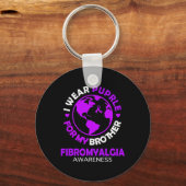 Draag Paarse voor mijn broertje fibromyalgie bewus Sleutelhanger (Voorkant)