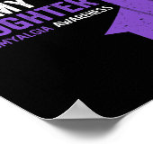 Draag Paarse voor mijn dochterfibromyalgie bewustz Poster (Hoek)