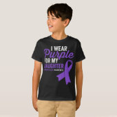 Draag Paarse voor mijn dochterfibromyalgie bewustz T-shirt (Voorkant volledig)