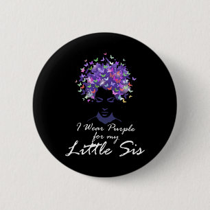 Draag Paarse voor mijn kleine zus steun Alzheimerh Ronde Button 5,7 Cm